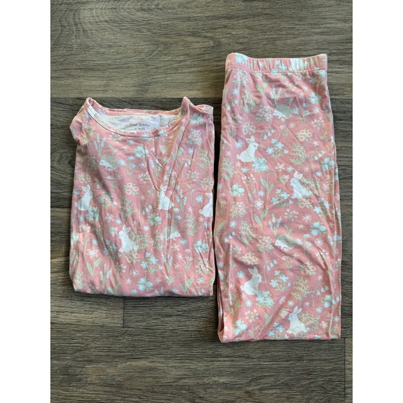 Other - Sweet Bamboo Soft Bunny Rabbit Easter Girls Pink Pajama Set Size 12